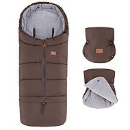 PETITE&MARS Set fusak Jibot 3v1 + rukavice na kočárek Jasie Dark Walnut - Stroller Footmuff