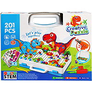 Sparkys Creative Building Set with Dinosaurs and a Drill – Creative Puzzle, 201 pieces - 3D Puzzle