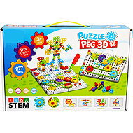 Sparkys Creative 3D Construction Set with Tools – Puzzle Peg, 277 pieces - 3D Puzzle