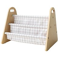 3 Sprouts Oboustranný stojan na knížky Gingham Beige - Toy Organiser