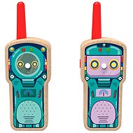 Dvěděti Dřevěné dětské vysílačky Robot - Walkie-Talkies