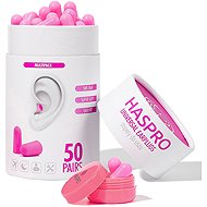Haspro Universal Earplugs, Foam, 50 Pairs / 100 pcs, Pink - Earplugs