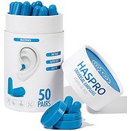 Haspro Universal špunty do uší, pěnové, 50 párů / 100 ks, modré - Earplugs