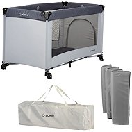 Bomimi Mondo Travel Cot, Folding, Stone - Travel Bed