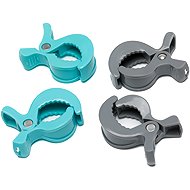 Fillikid Pram clips 4 pieces grey/mint - Pram Pegs