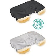 Fillikid Nyby Reflect lambskin hand warmer black - Stroller Hand Muff