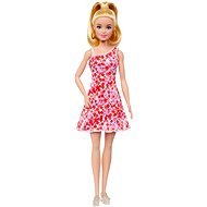 Barbie Modell - Rózsaszín virágos ruha - Játékbaba
