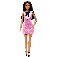 Barbie Modell - Rózsaszín kockás ruha - Játékbaba