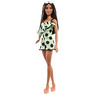 Barbie Modelka - Limetkové šaty s puntíky - Doll