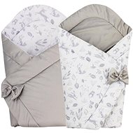 Bomimi Reversible Velvet Forest Animals Quick wrap grey - Swaddle Blanket