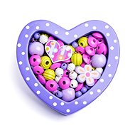 Woody Little Heart Purple - Beads