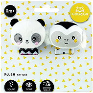 Gagagu Double Rattling Monkey and Panda Set - Pushchair Toy