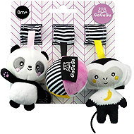 Gagagu Hanging plush panda, ball and monkey - Pushchair Toy