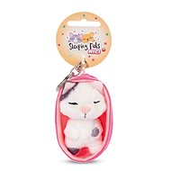 NICI Sleeping cat spotted and basket pink - Keychain