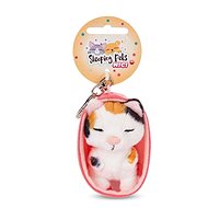 NICI Sleeping cat tri-colour and basket peach - Keychain