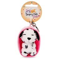 NICI Sleeping dog Dalmatian and basket light pink - Keychain