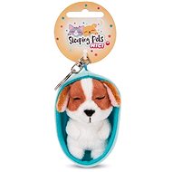 NICI Sleeping dog Cocker Spaniel and basket light blue - Keychain