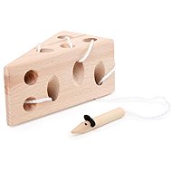 Small Foot Cheese natural with mouse - Lacing Playset