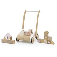 Label Label Dětský vozíček s kostkami růžový - Wooden Blocks