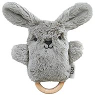 OB Designs Plyšový králíček Grey - Baby Rattle