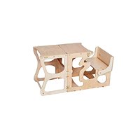WoodAndHearts Montessori Natural Wood 2v1 - Learning Tower
