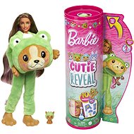 Barbie Cutie Reveal Barbie in costume - Puppy in green flip flop costume - Doll