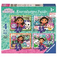 Ravensburger 031436 Gabby's Dollhouse 4 in 1 - Jigsaw Puzzle