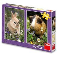 Dino-Kaninchen und Meerschweinchen 2 × 48 Stück - Puzzle