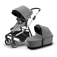 Thule Sleek + Bassinet Grey Melange on Aluminum - Baby Buggy
