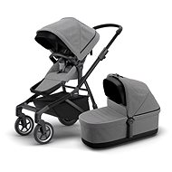 Thule Sleek + Bassinet Grey Melange on Black - Baby Buggy