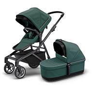 Thule Sleek + Bassinet Mallard Green on Black - Baby Buggy