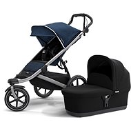 Thule Urban Glide 2 + Bassinet Majolica Blue on Aluminium - Baby Buggy