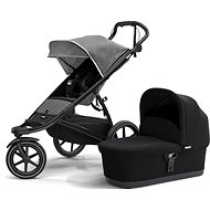 Thule Urban Glide 2 + Bassinet Grey Melange on Black - Baby Buggy