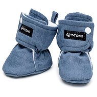 T-TOMI Denim Washed Socks (0-3 months) - Baby Booties