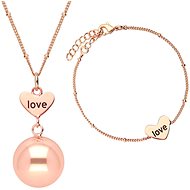 Bola Roller blindfold with bracelet Heart and Love in rose gold - Maternity Bola