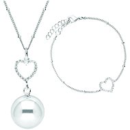 Bola Roller blindfold with bracelet Crystal Heart in silver - Maternity Bola