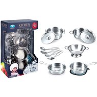 Vizopol Set of metal pots - Toy Kitchen Utensils