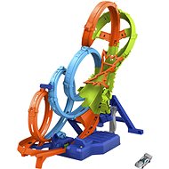 Hot Wheels Track with 4 loops and English 1:64, motorised accelerator - Slot Car Track