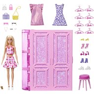 Barbie Dream Wardrobe in pastel colours with doll, outfits and accessories - Doll