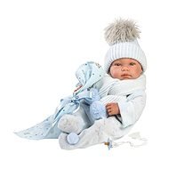 Llorens 84337 New Born kisfiú - élethű játékbaba teljes vinyl testtel - 43 cm - Játékbaba