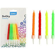 LUMA Trading svíčka Spirála 12 ks, neon - Candle Set