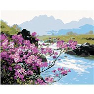 Painting by Numbers - Blossoming Flowers by the River - Painting by Numbers