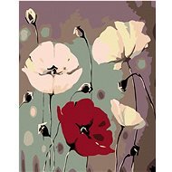 Painting by Numbers - White Poppies with One Red - Painting by Numbers