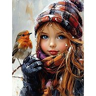 Norimpex Dívka a ptáček 40 × 50 cm - Painting by Numbers