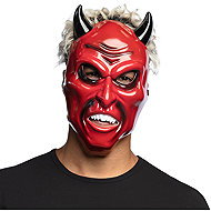 Boland Glossy plastic devil mask red - Carnival Mask