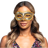 Boland Venetian sequin scarf gold - Carnival Mask