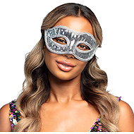 Boland Venetian sequin scarf silver - Carnival Mask