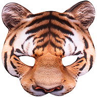 Boland Tiger mask made of foam rubber covered with fabric - Carnival Mask