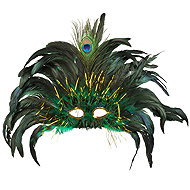 Boland Green feather carnival scarf - Carnival Mask