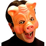 Widmann Half mask piggy rubber - Carnival Mask